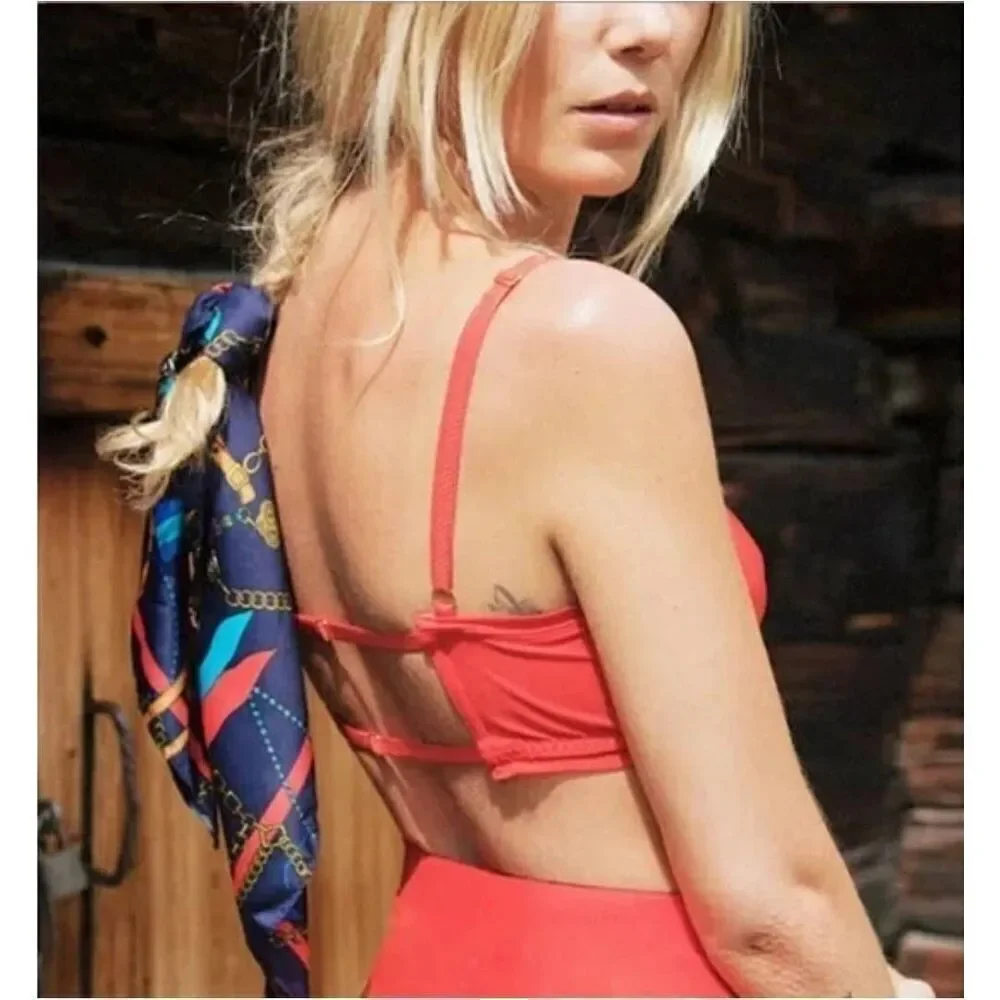 We Are HAH Mesh Underwire Bra in Blood Orange